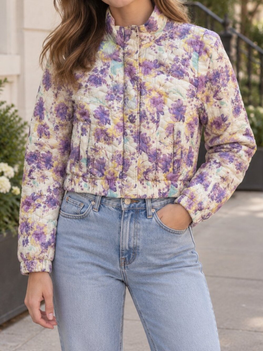 Pimkie Floral Quilted Jacket Women's S